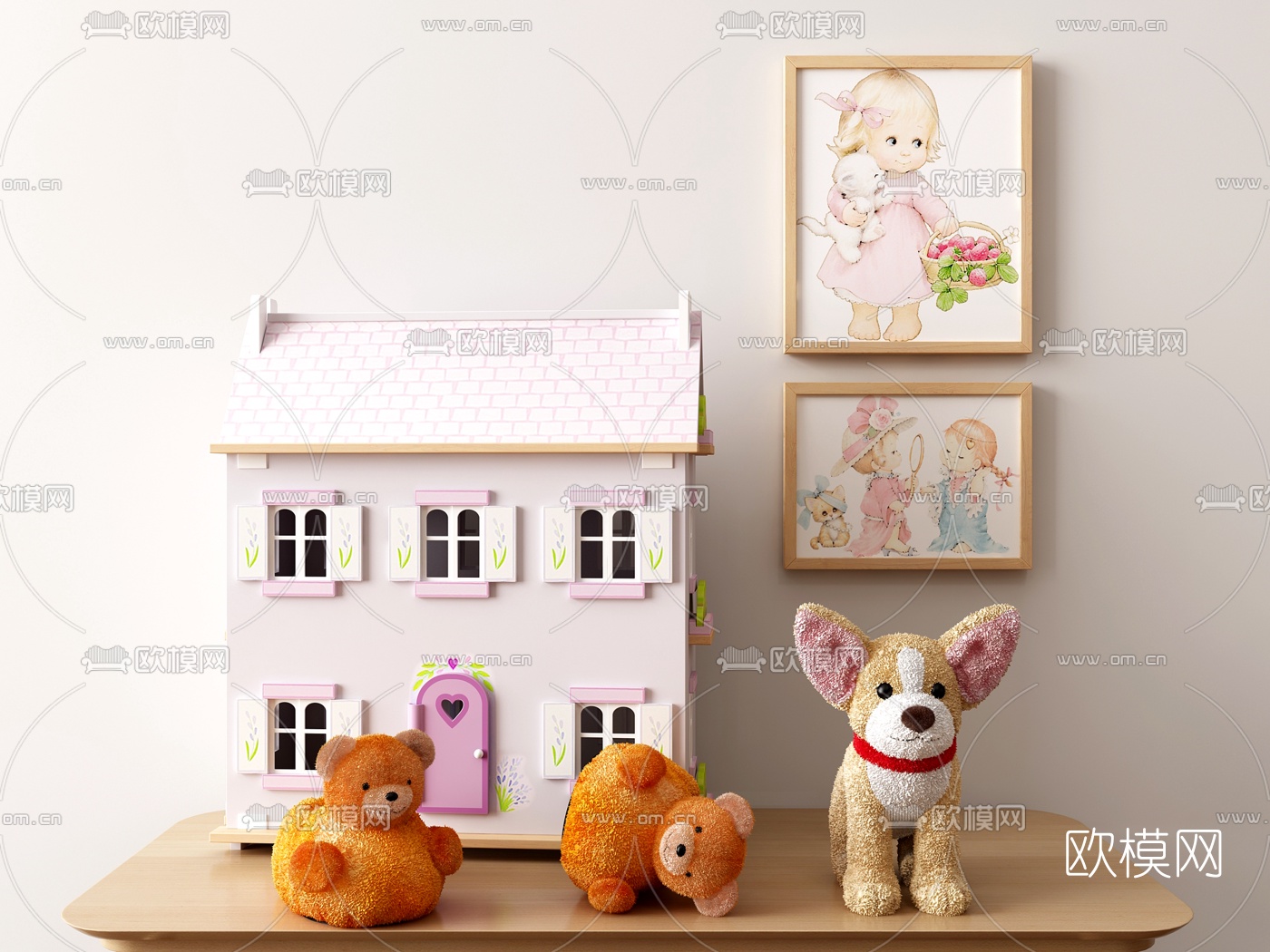 现代挂画儿童玩具摆件3d模型下载