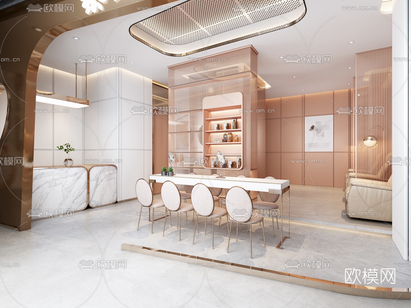 后现代美容院3d模型下载（渲染图3）