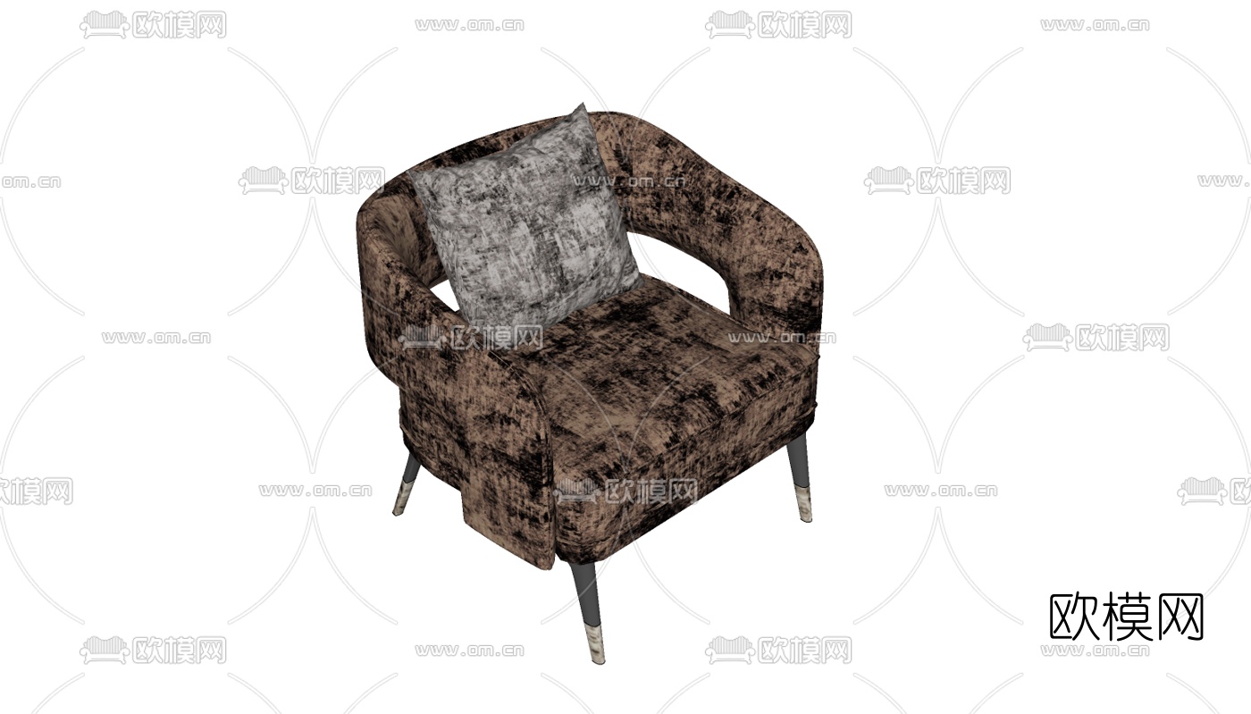 现代单人沙发su模型下载（渲染图2）