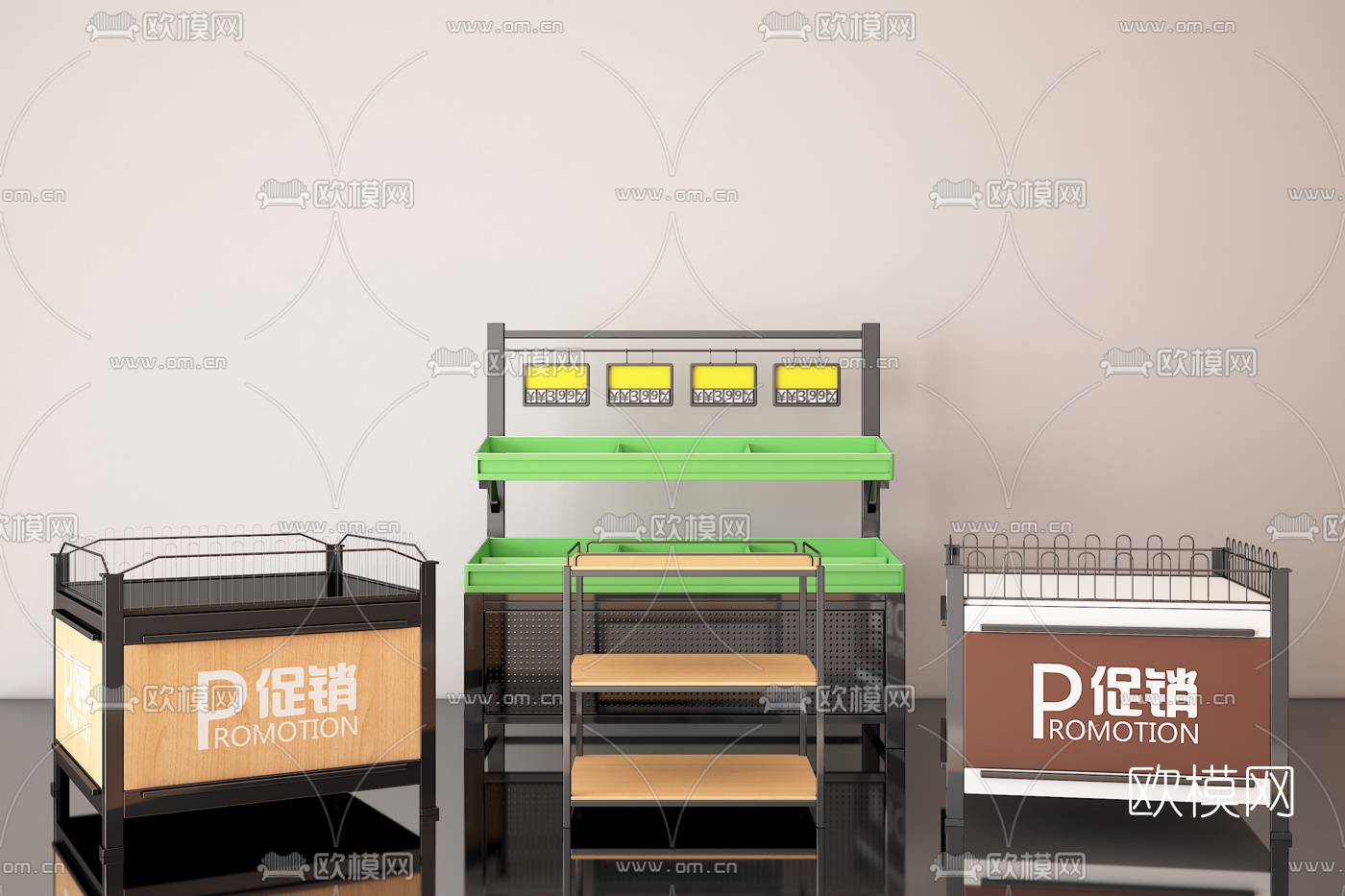 现代超市蔬菜展柜货架3d模型下载