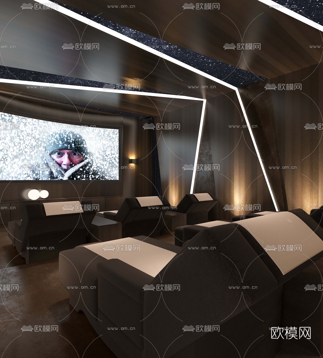 现代沐足包房3d模型