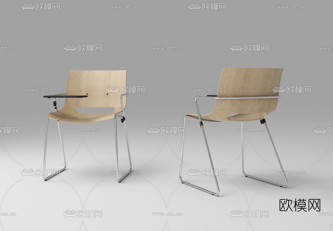 现代培训专用椅3D模型