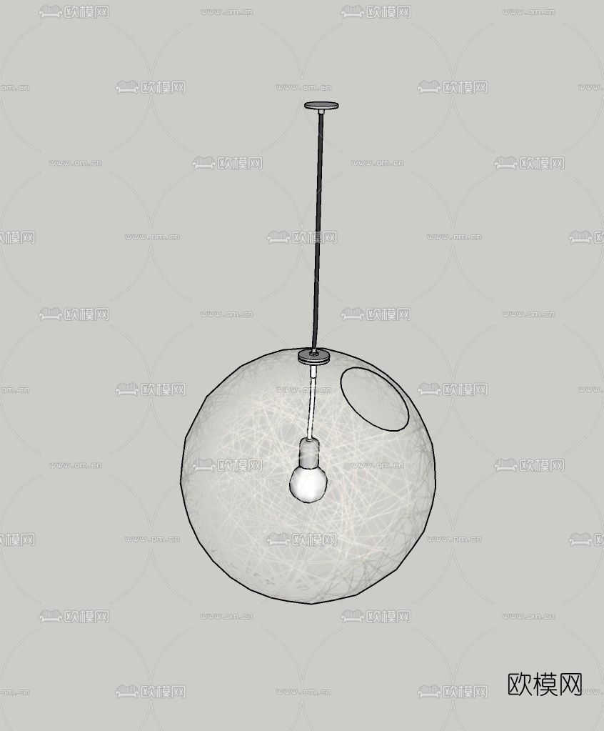 现代球形吊灯免费su模型下载