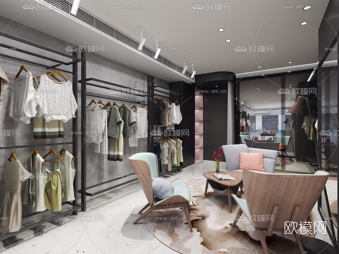 现代服装店3d模型