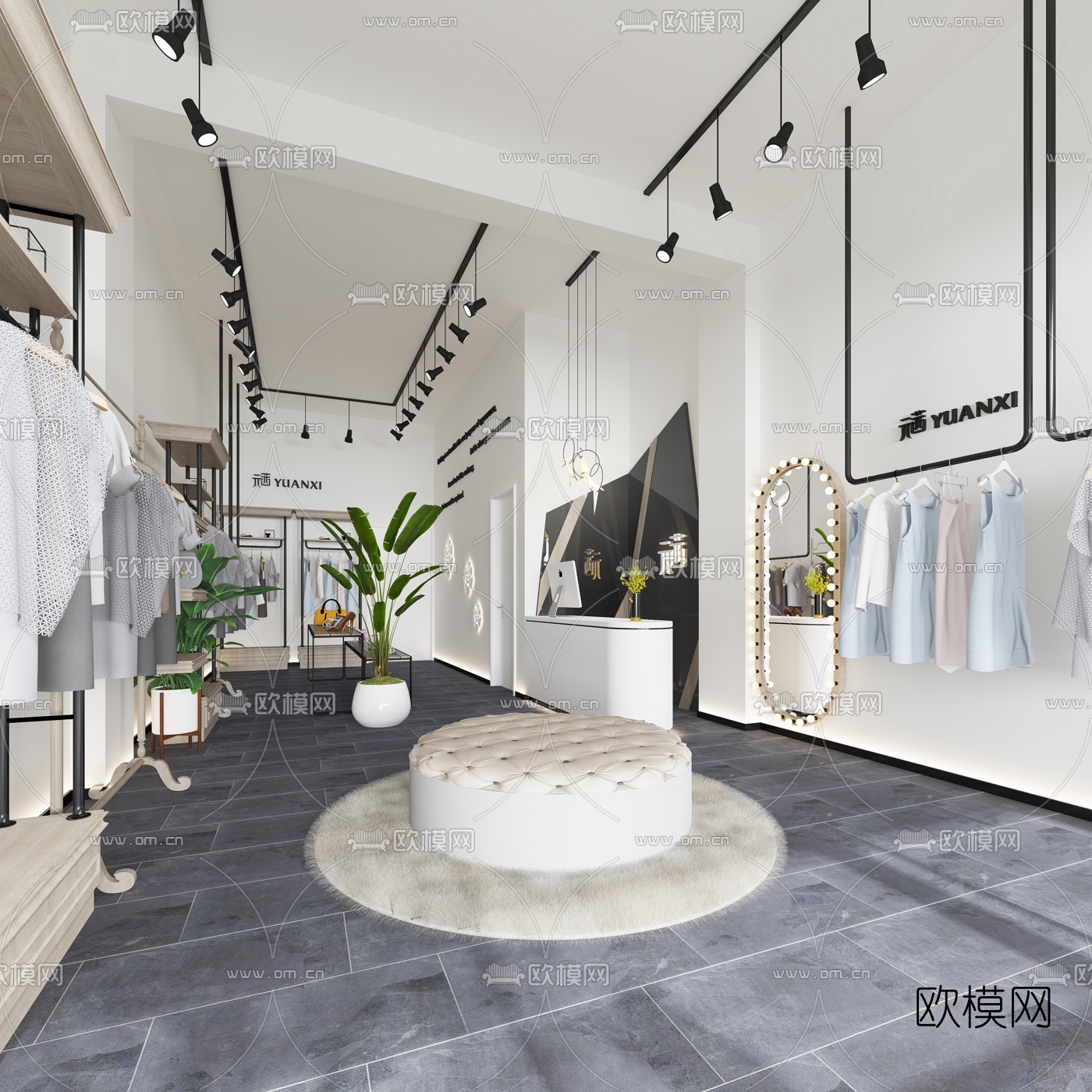 北欧服装店3d模型下载_ID10036026_3dmax免费模型-欧模网