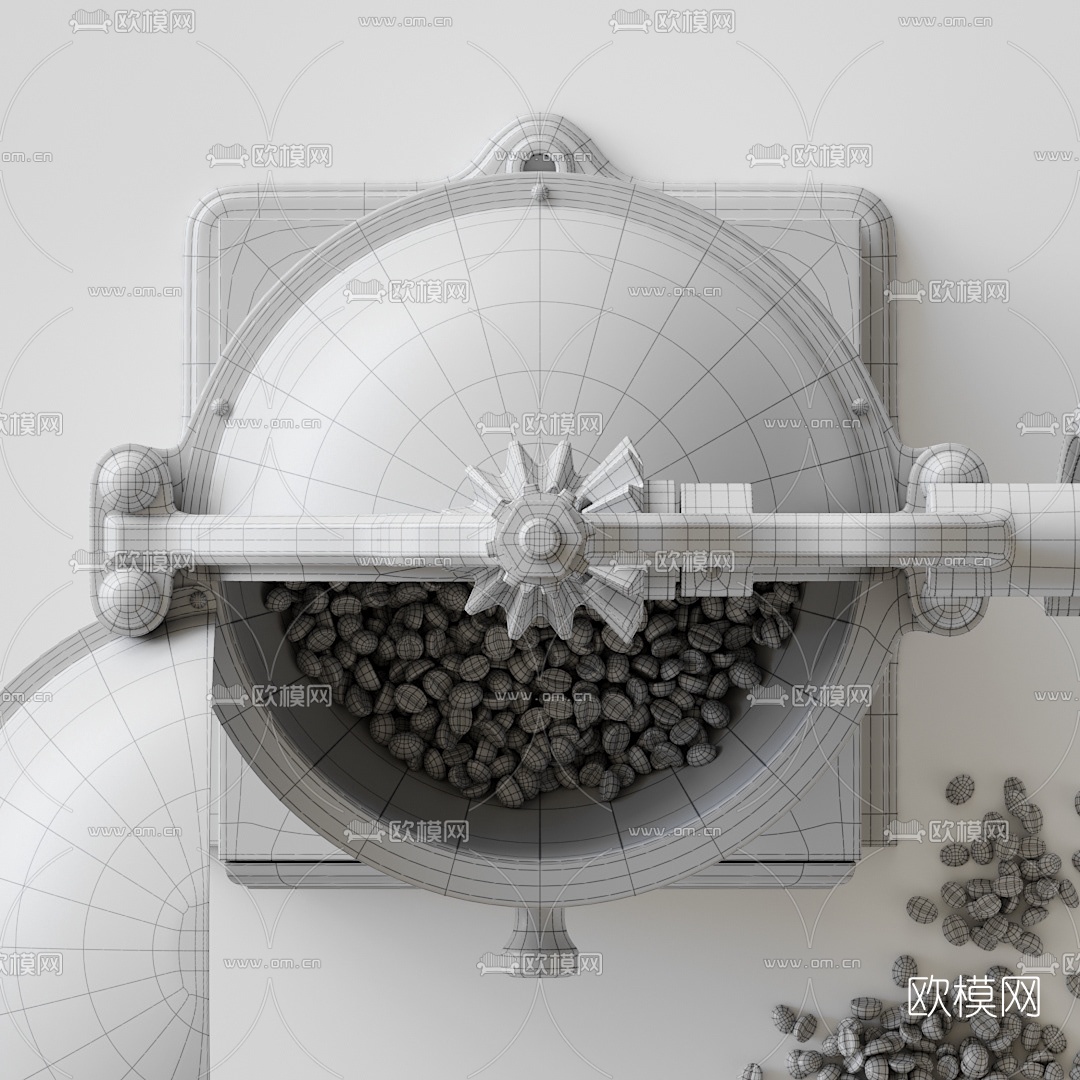 工业风小型手动咖啡机3d模型下载（渲染图5）