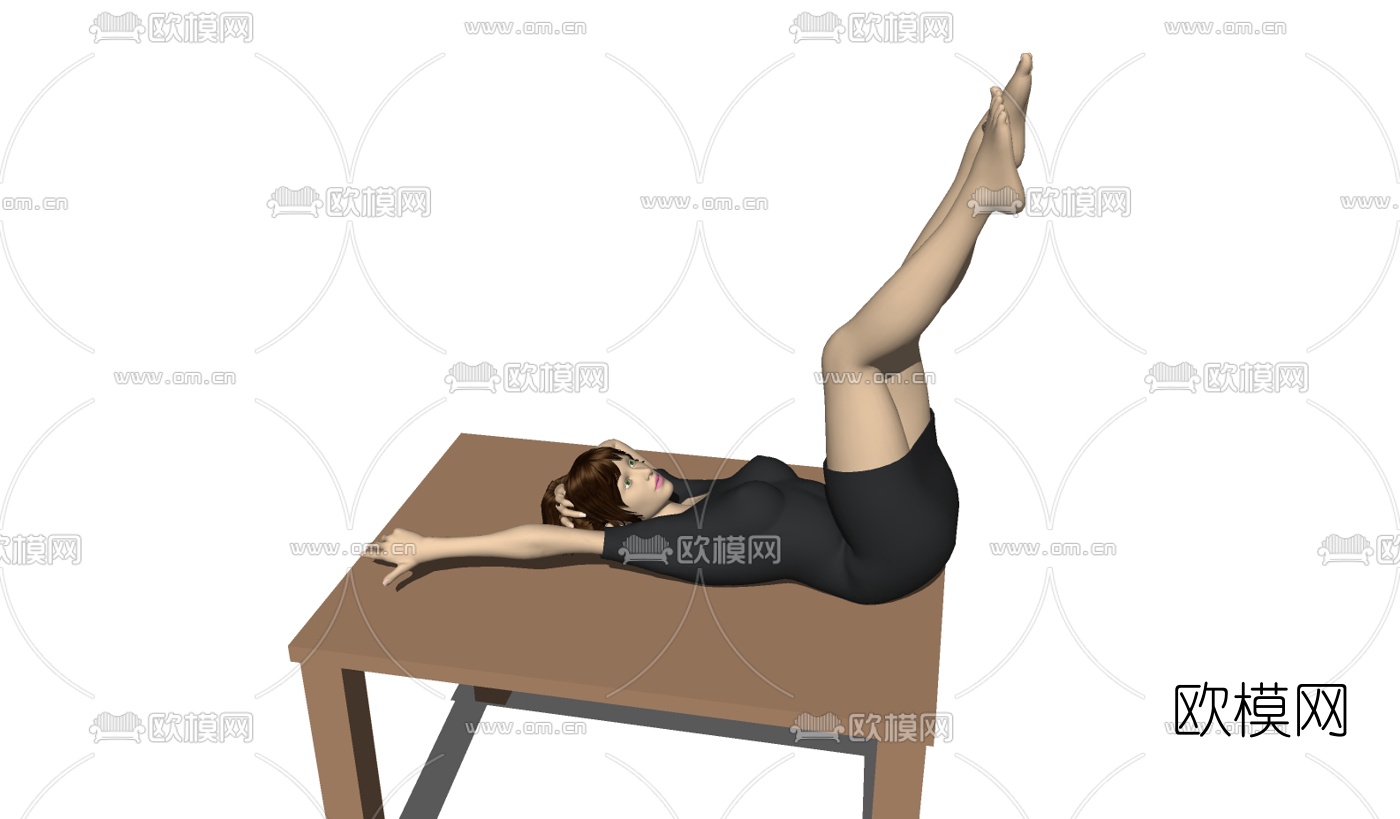 现代瑜伽老师免费su模型下载