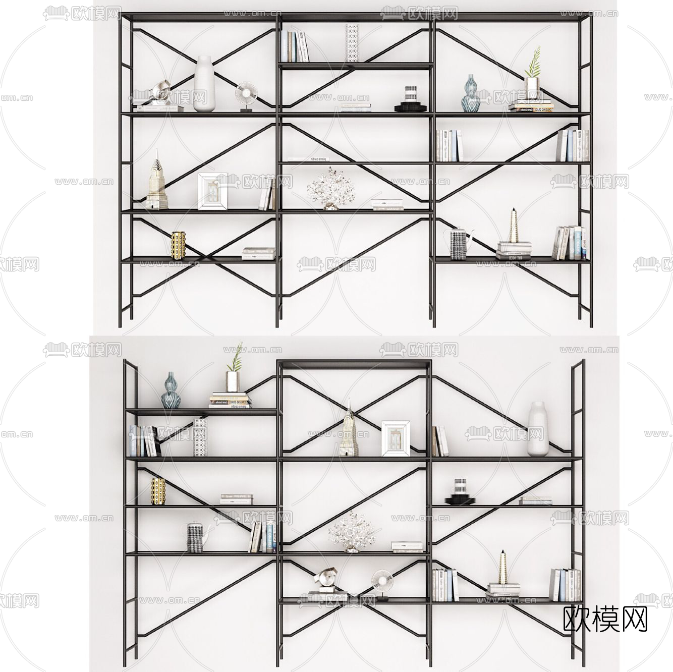 北欧铁艺置物架3d模型下载（渲染图1）