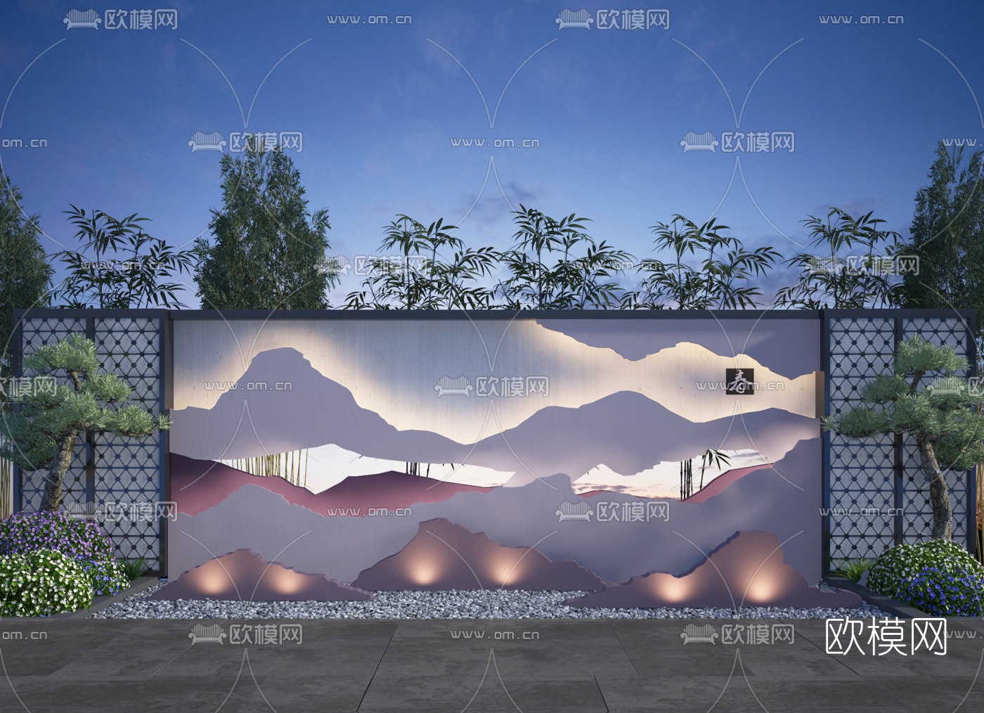 新中式园林景观园艺小品3d模型