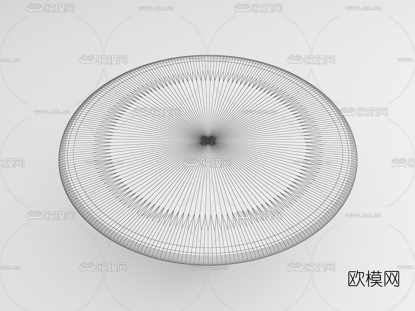 意大利Riva1920品牌 现代威尼斯橡木圆形休闲咖啡桌3d模型下载（渲染图6）