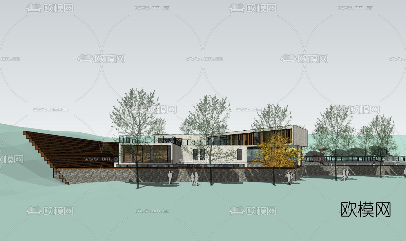 现代休闲会所免费su模型下载（渲染图3）