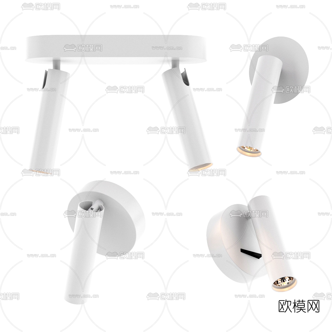 现代轨道灯射灯3d模型