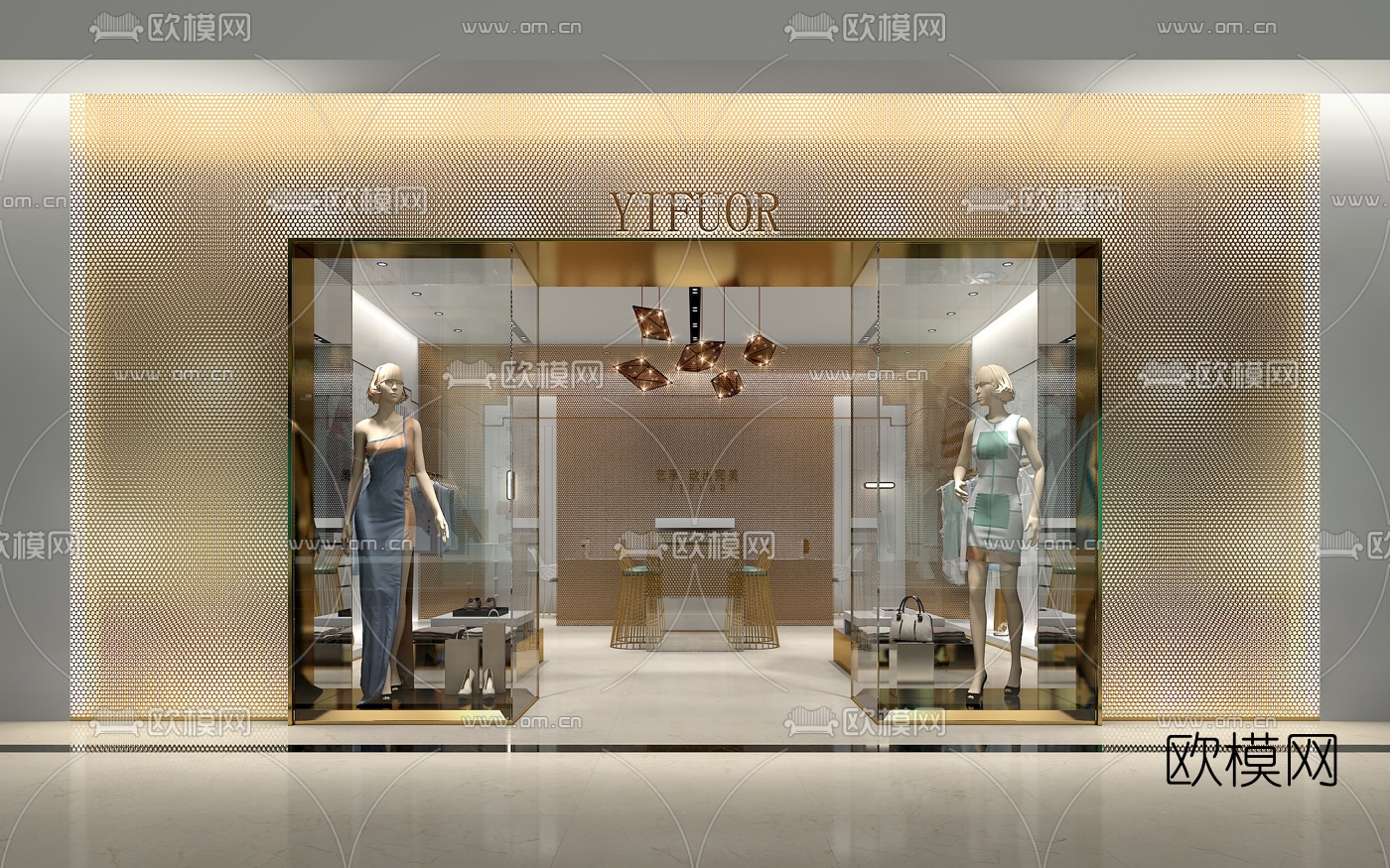 现代服装店3d模型