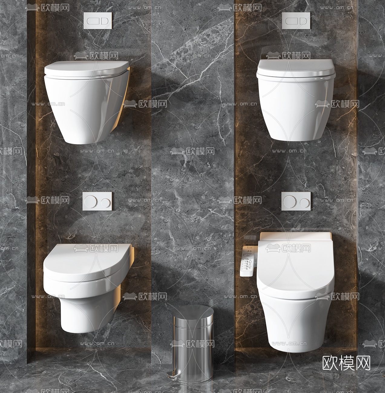 现代马桶坐便器3d模型