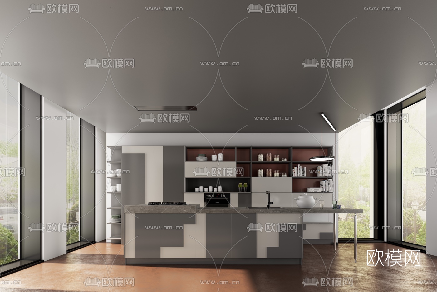 现代厨房3d模型