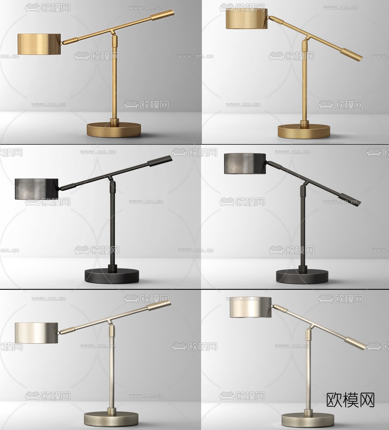 现代金属台灯3d模型