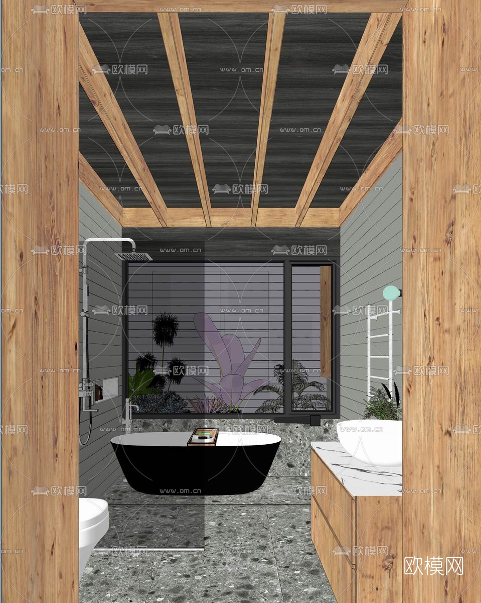 现代卫生间su模型下载（渲染图4）