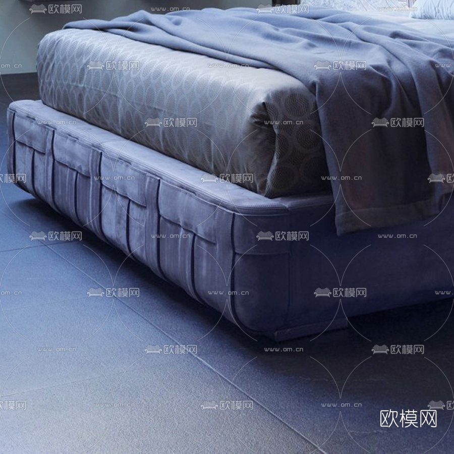 现代双人床3d模型