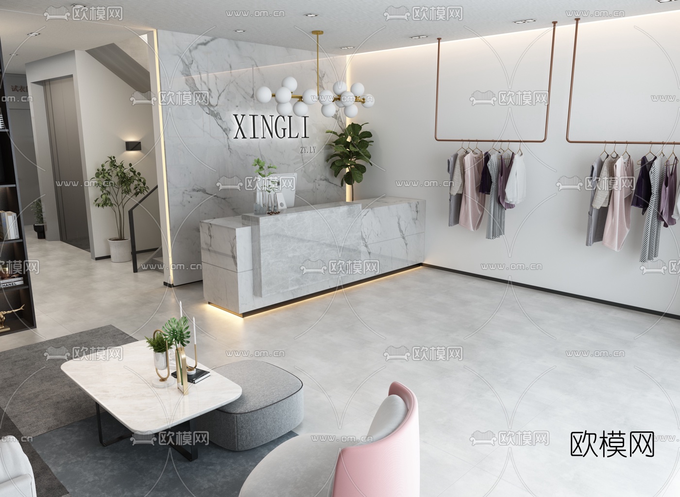 现代服装店3d模型
