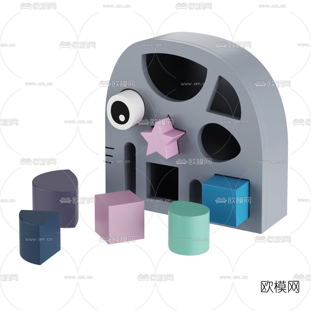 现代儿童积木玩具3d模型下载