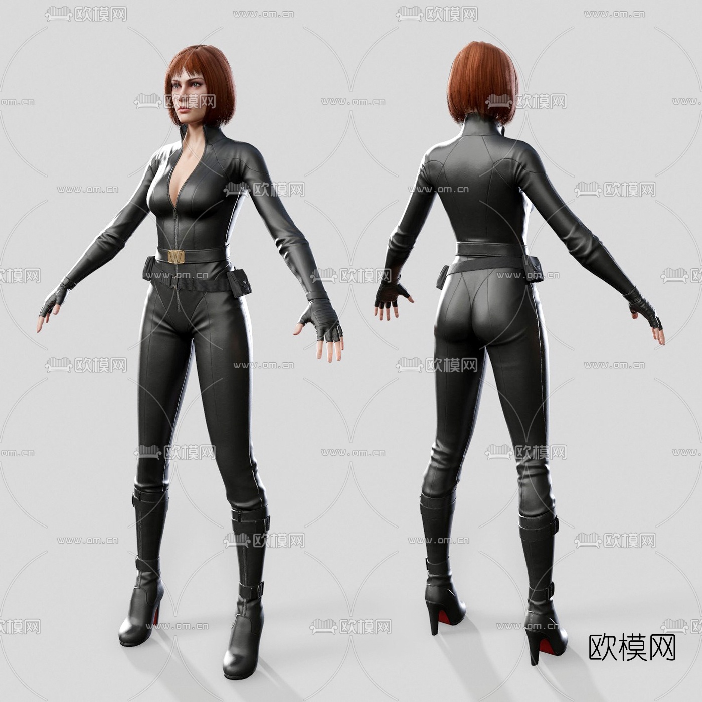 现代女性特工人物3d模型