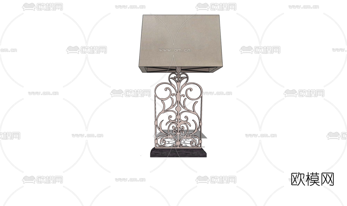 欧式雕花台灯免费su模型下载
