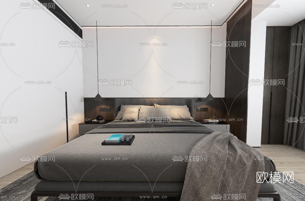 现代卧室3d模型