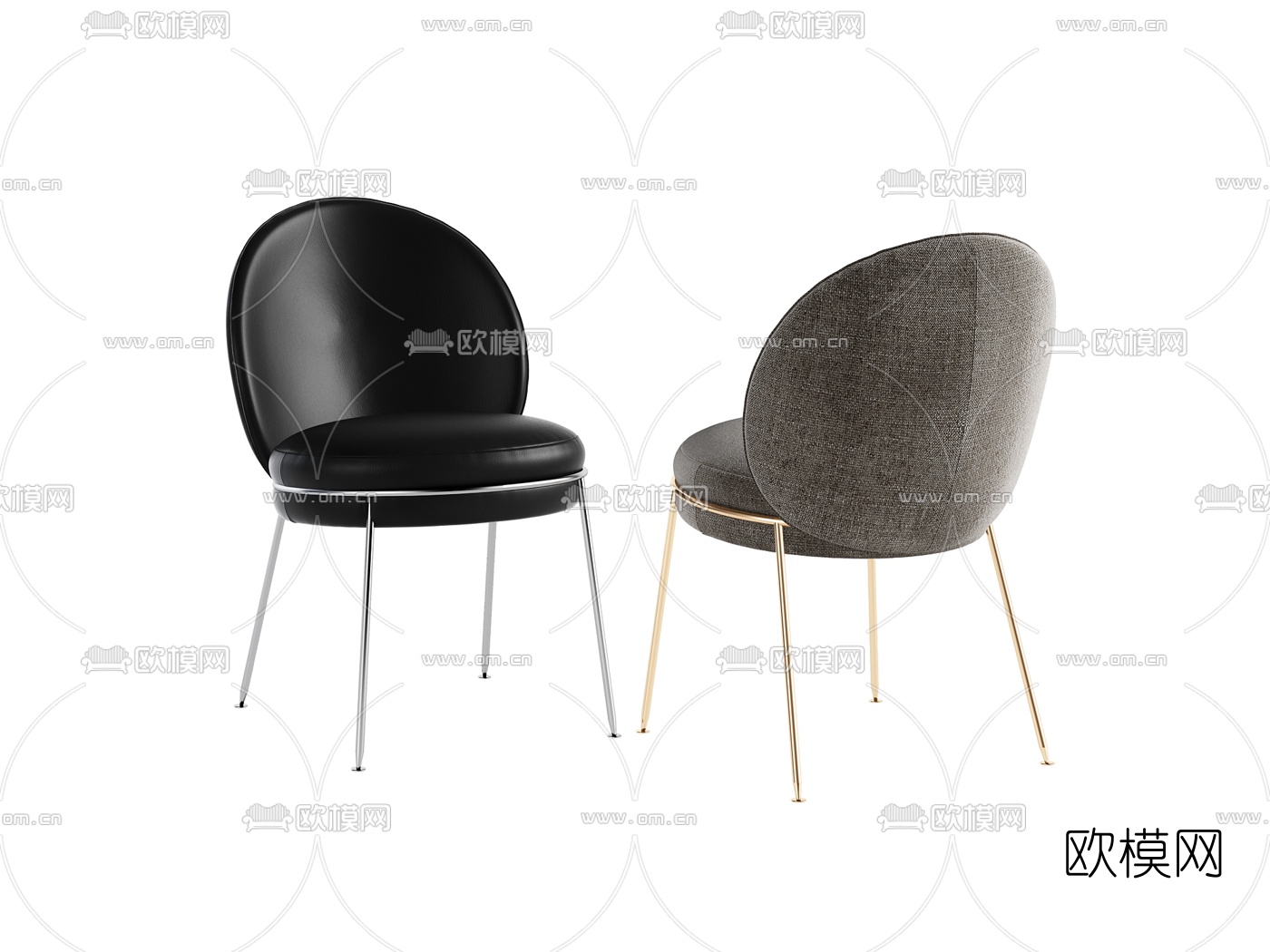 现代布艺单椅3d模型下载