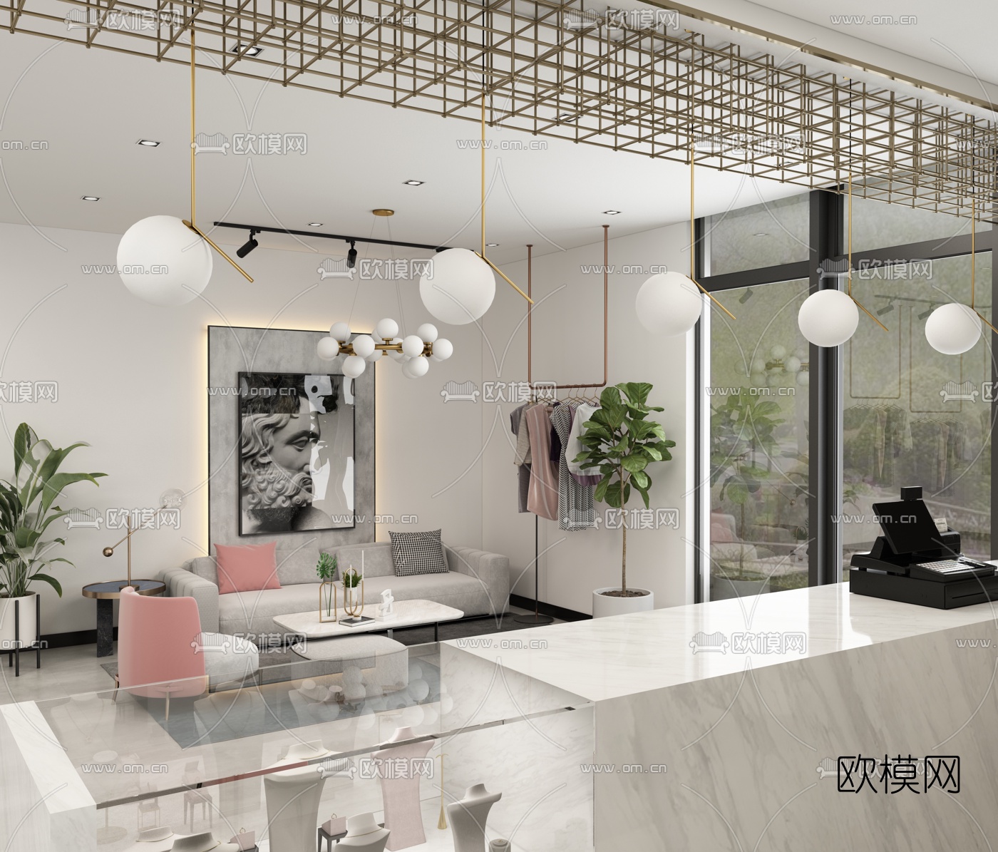 北欧服装店3d模型