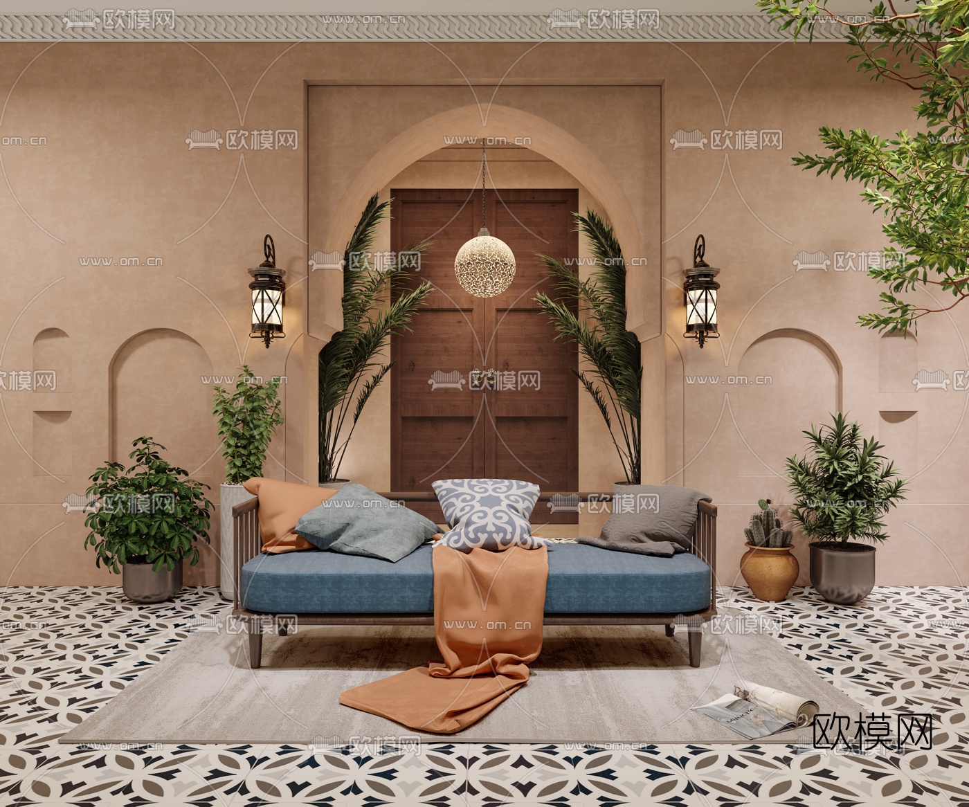 现代商场网红打卡休息区3d模型下载