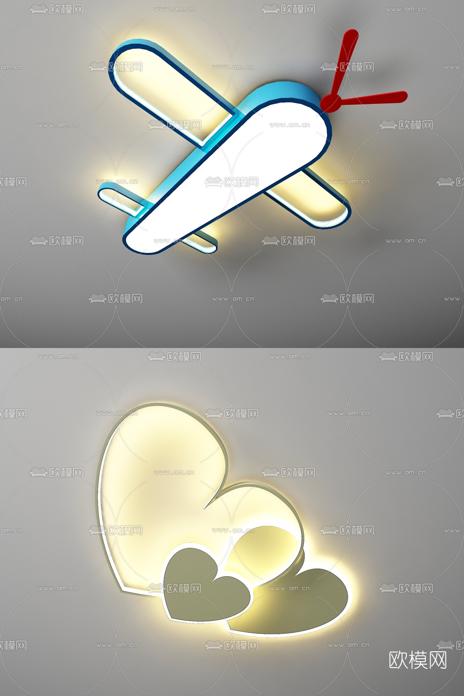 现代儿童吸顶灯3d模型下载