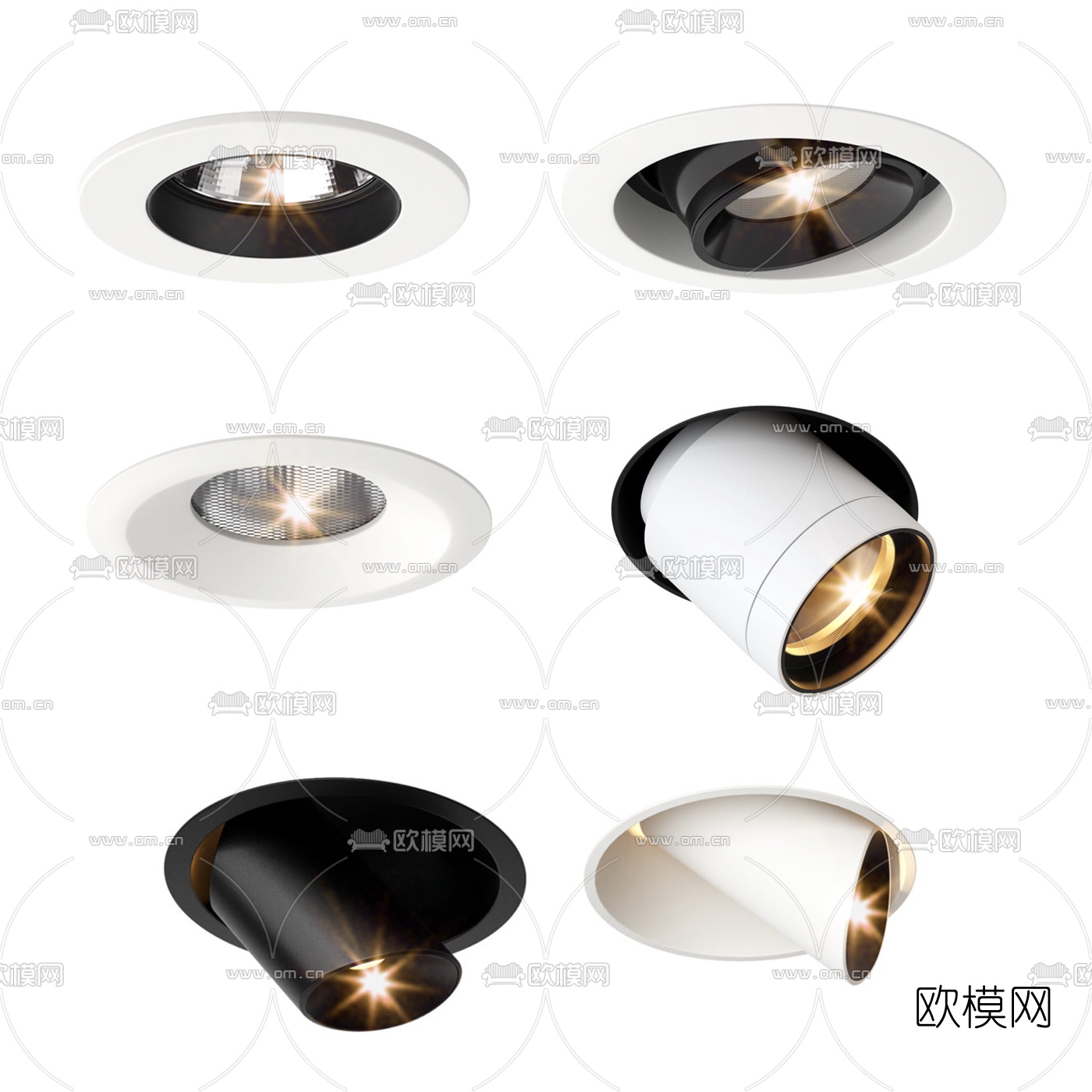 现代筒灯射灯3d模型