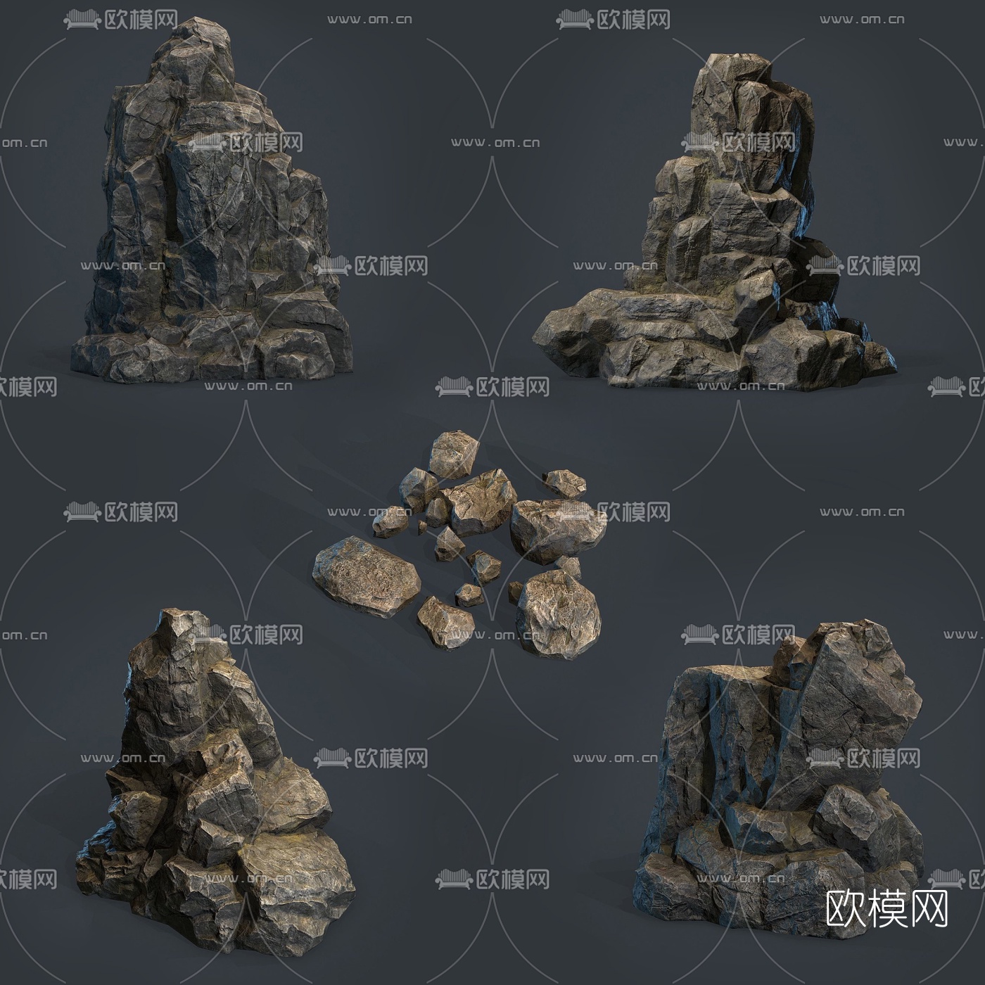 现代石头3d模型下载
