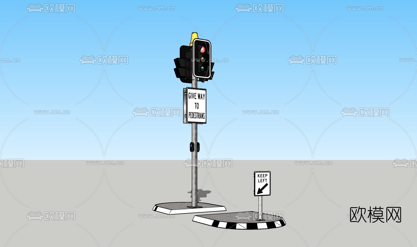 现代红绿灯免费su模型下载