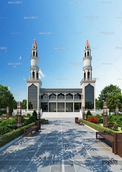 简欧建筑外观3d模型下载