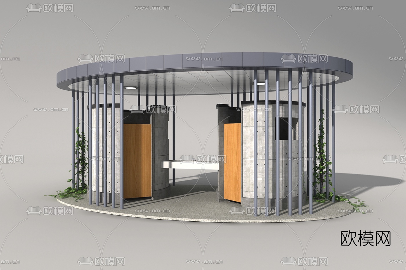 现代户外公共厕所3d模型