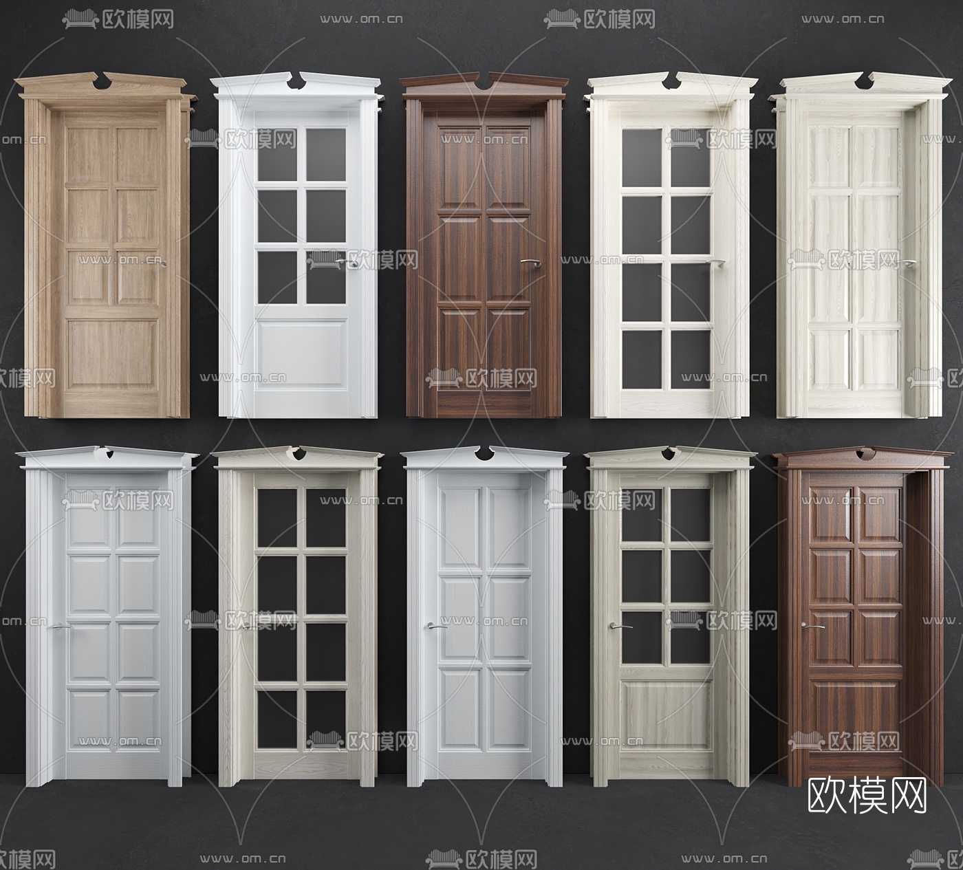 美式实木单开门3d模型