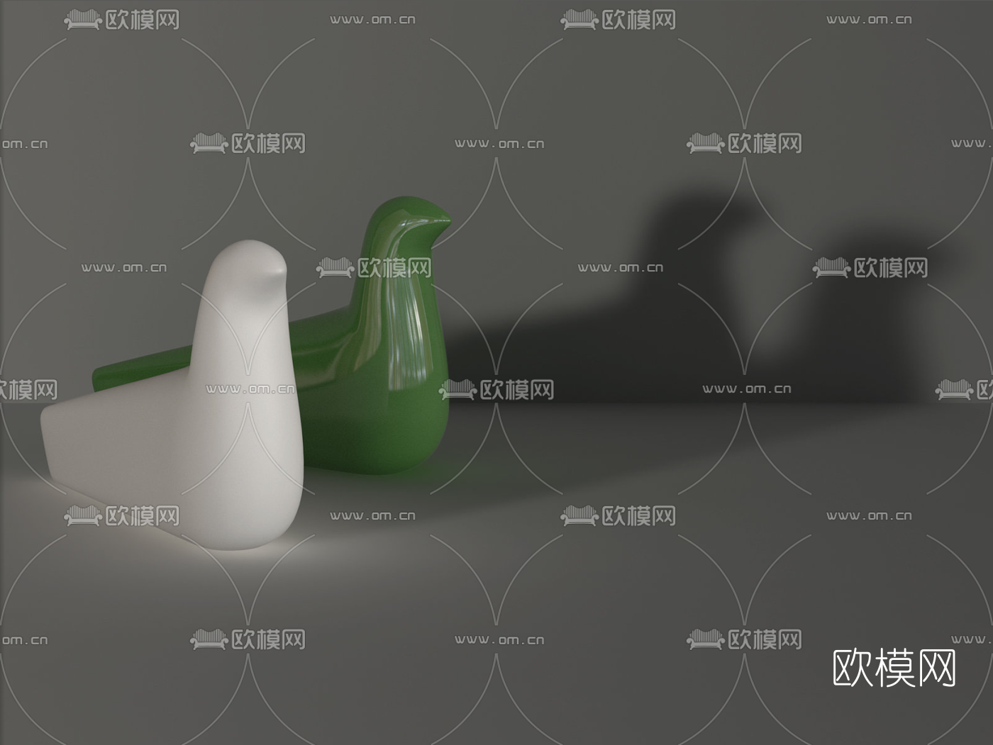 现代简约小鸟艺术摆件3d模型