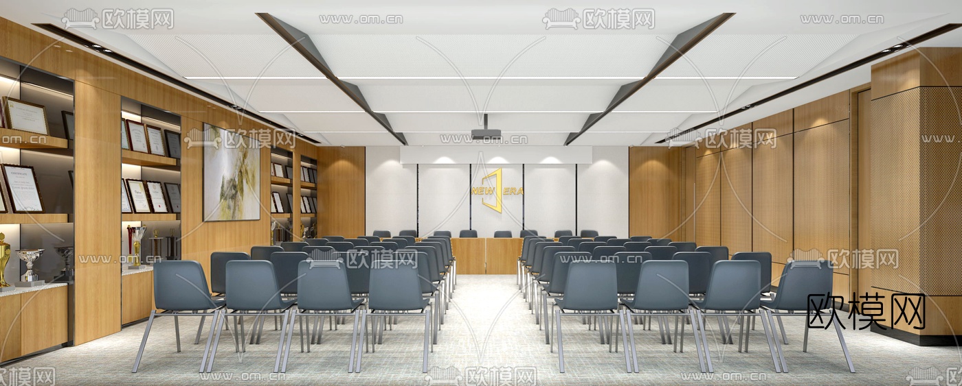 现代培训室会议室3d模型