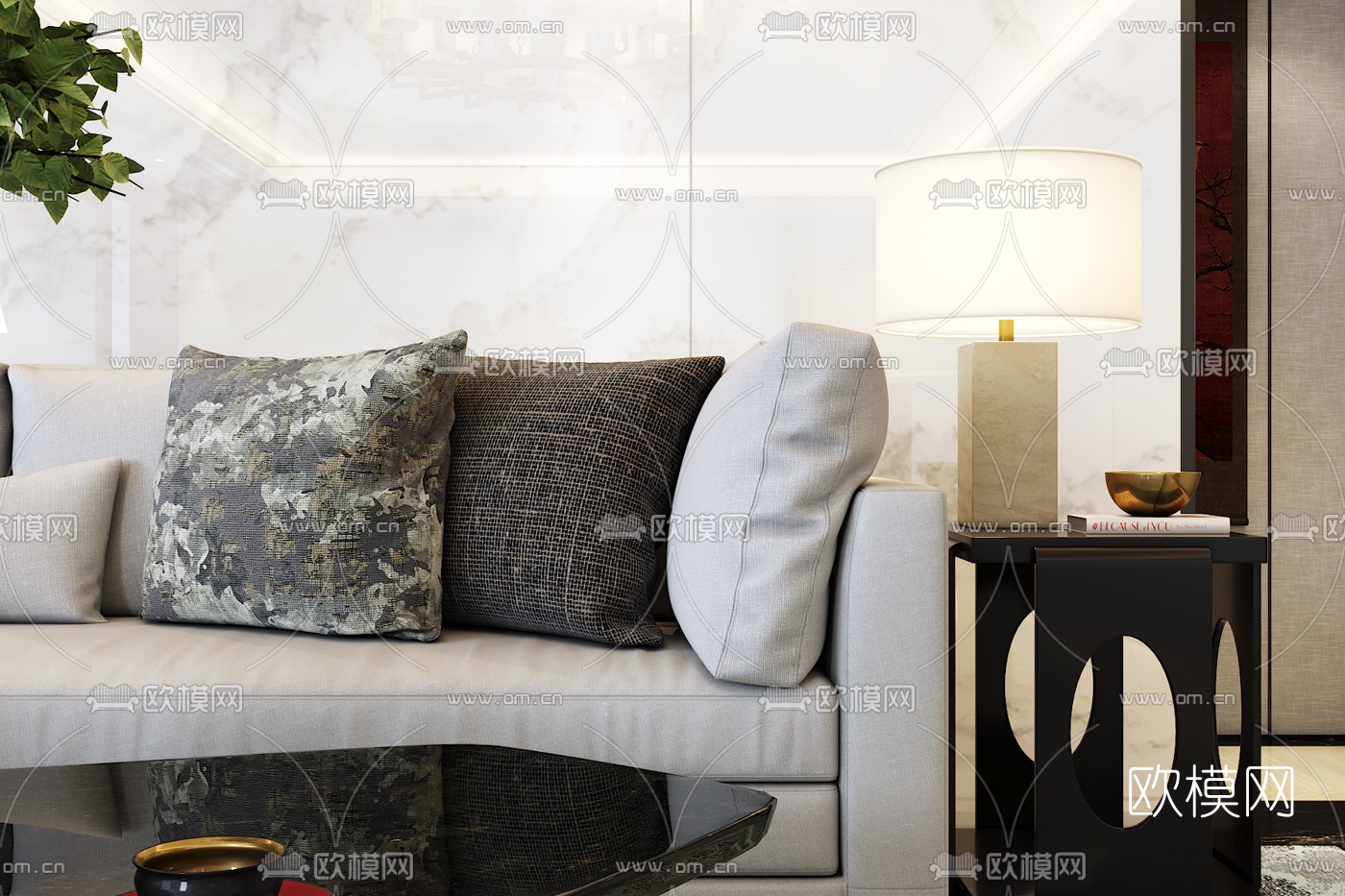 于计设计中式客厅3D模型下载（渲染图2）