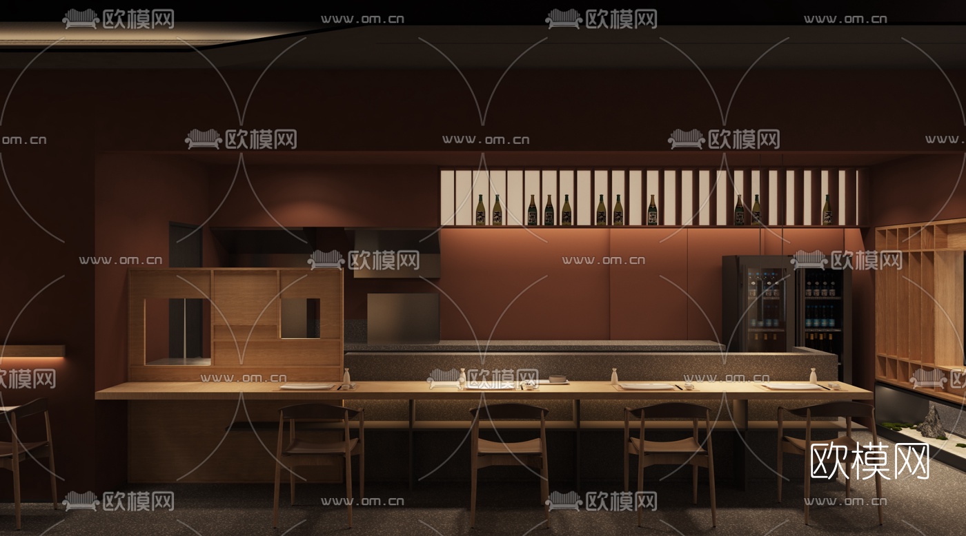 日式料理店3D模型