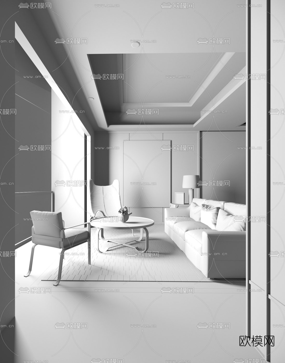 梁志天设计 现代休息室3D模型下载（渲染图2）