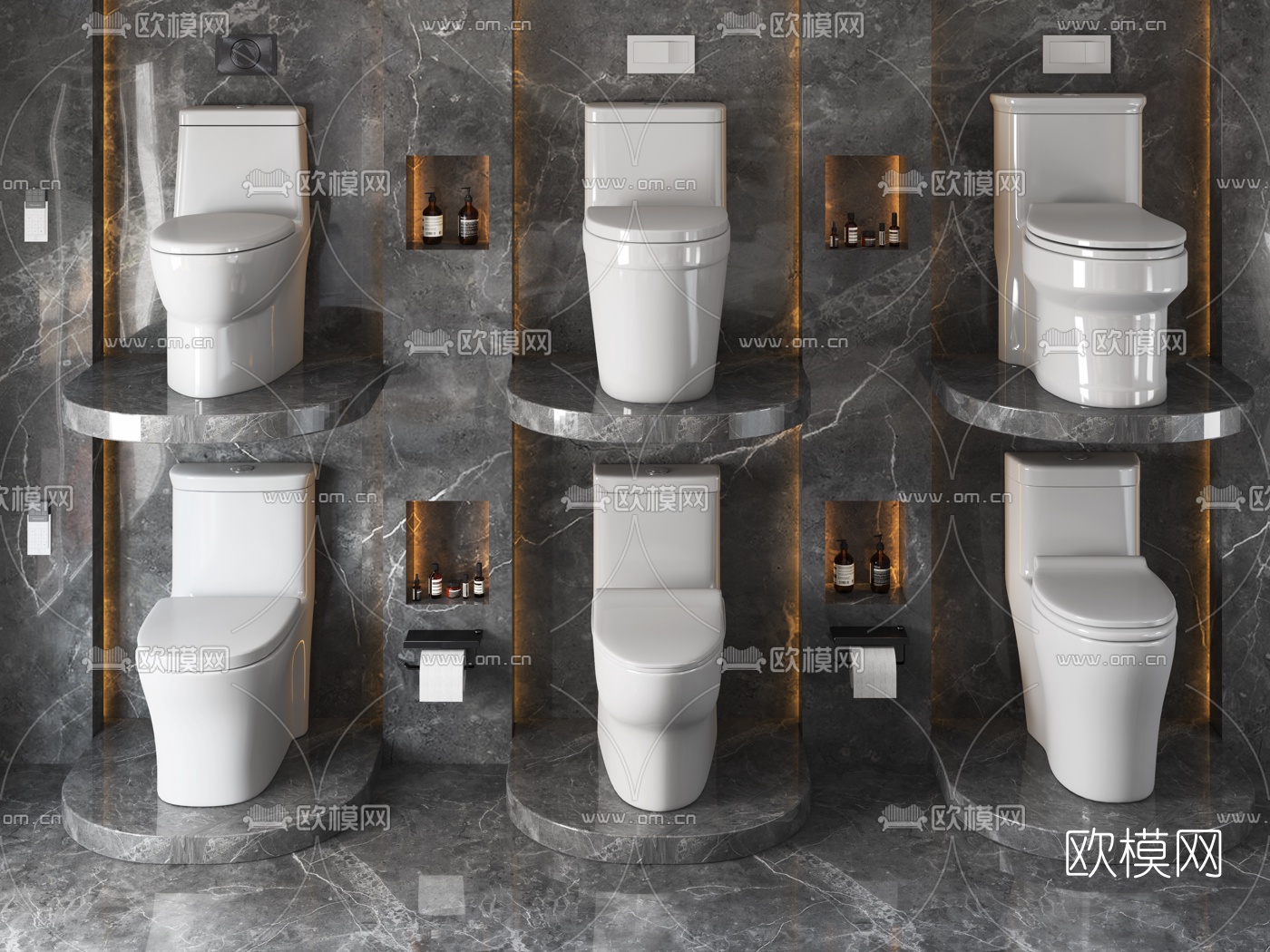 现代马桶3d模型下载（渲染图1）