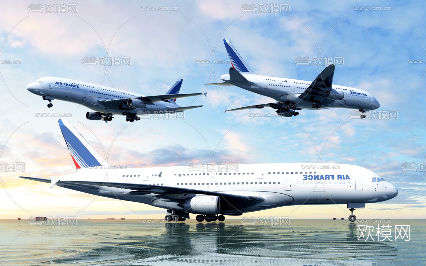 现代民航客机飞机3d模型下载