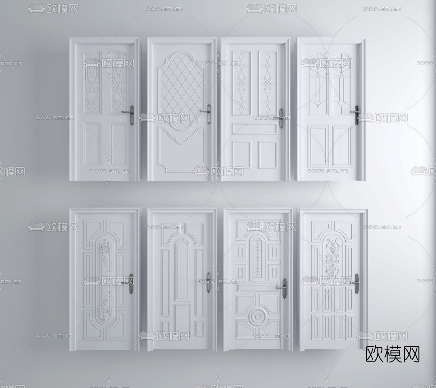 欧式房门单开门3d模型