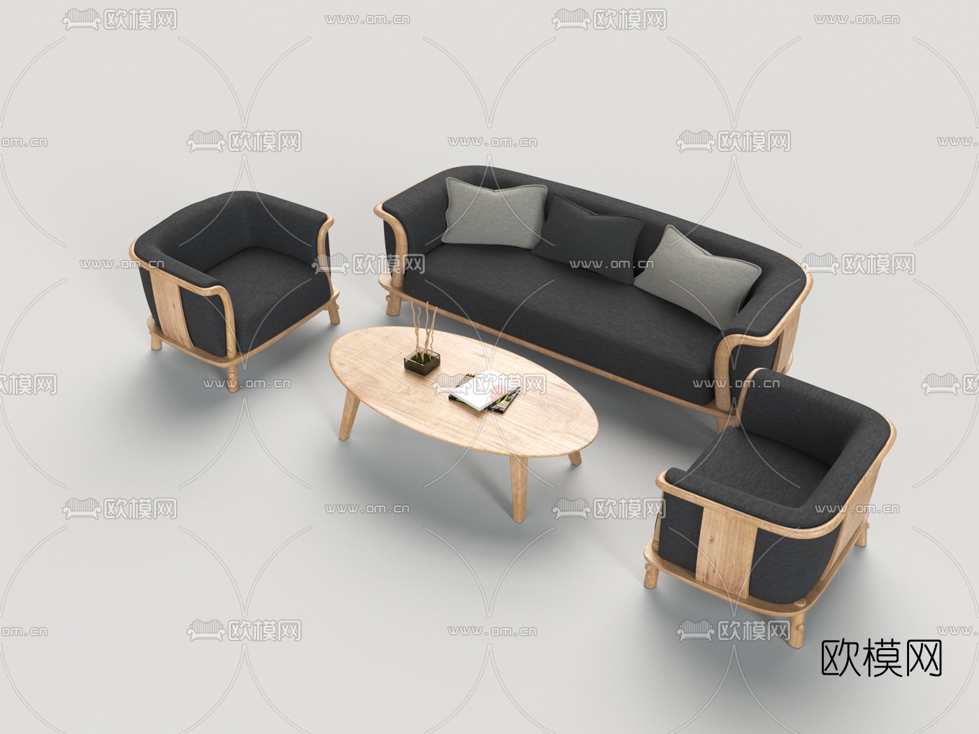 北欧沙发组合3d模型