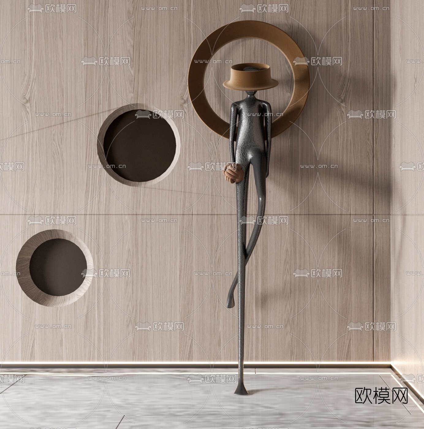 现代抽象雕塑摆件3d模型下载