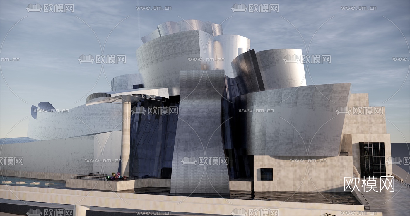 现代古根海姆博物馆su模型下载（渲染图2）