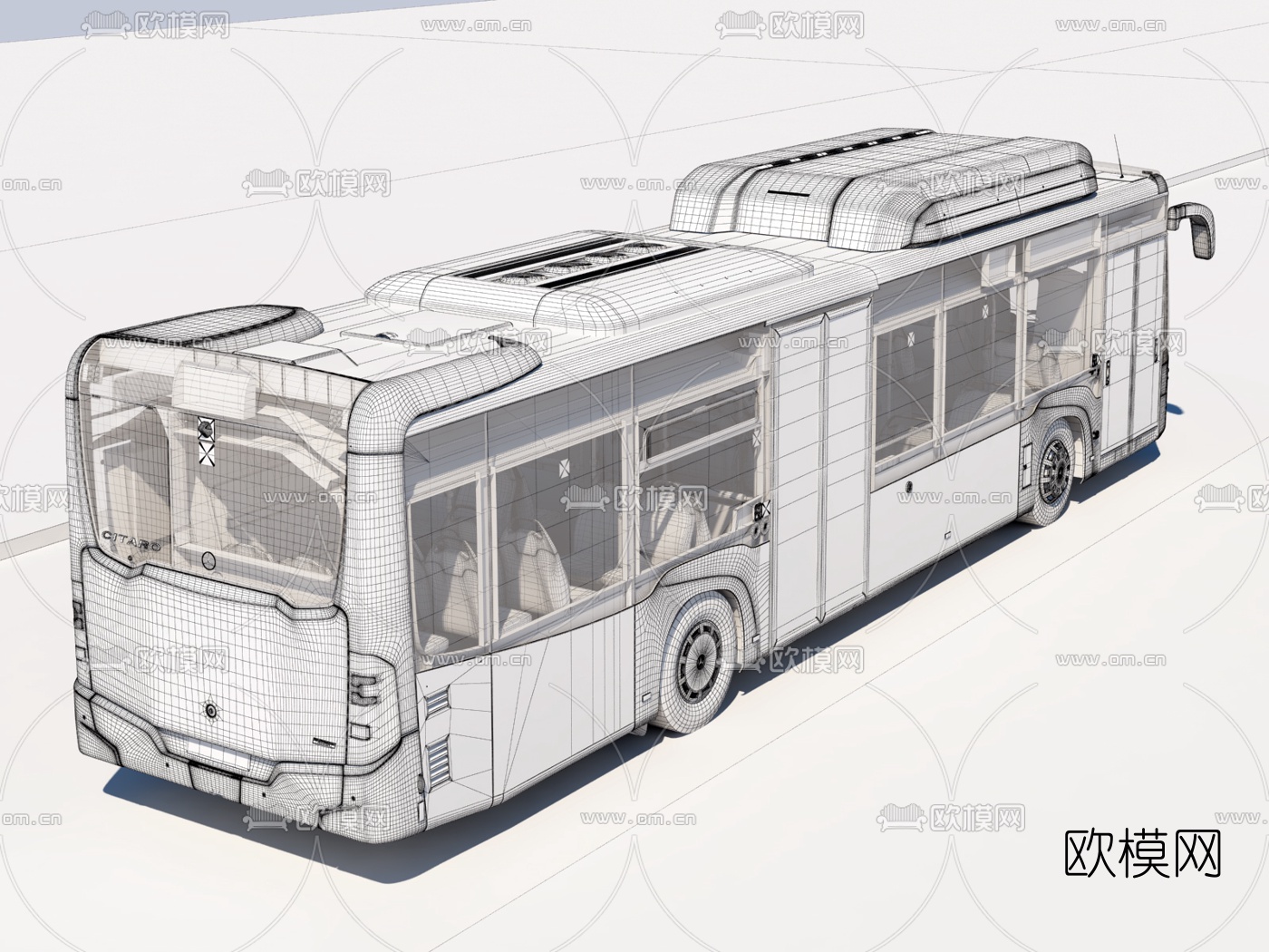 现代公交车巴士3d模型