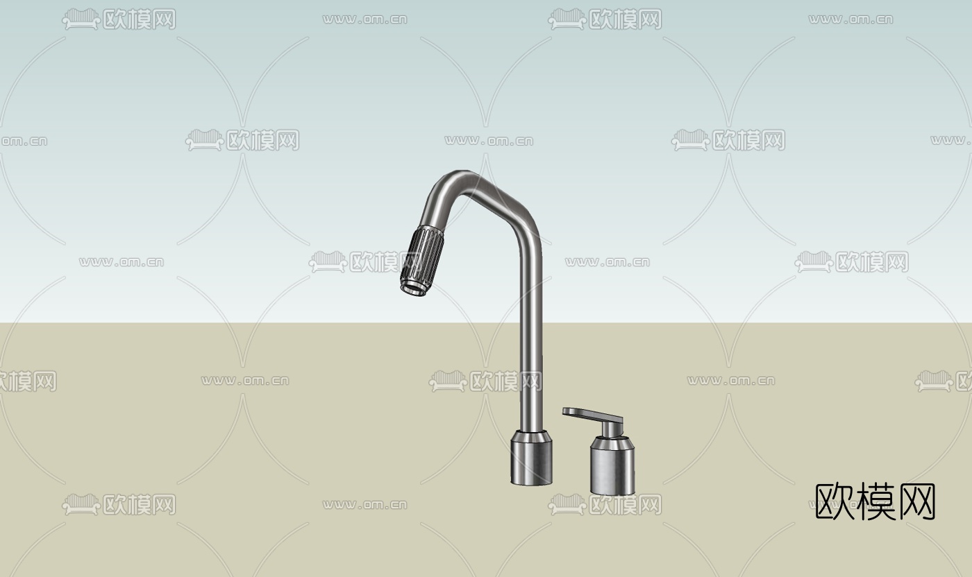 现代不锈钢水龙头免费su模型下载